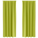 vidaXL Fekete Függöny Gyűrűkkel 2 pcs Zöld 260 x 140 cm Poliészter