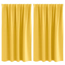 vidaXL Fekete Függöny Gyűrűkkel 2 pcs Mustár sárga 140 x 140 cm