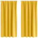 vidaXL Fekete Függöny Gyűrűkkel 2 pcs Mustár sárga 175 x 140 cm