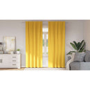 vidaXL Fekete Függöny Gyűrűkkel 2 pcs Mustár sárga 225 x 140 cm