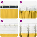 vidaXL Fekete Függöny Gyűrűkkel 2 pcs Mustár sárga 245 x 140 cm