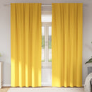 vidaXL Fekete Függöny Gyűrűkkel 2 pcs Mustár sárga 245 x 140 cm