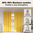 vidaXL Fekete Függöny Gyűrűkkel 2 pcs Mustár sárga 245 x 140 cm