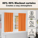 vidaXL Fekete Függöny Gyűrűkkel 2 pcs Narancssárga 175 x 140 cm