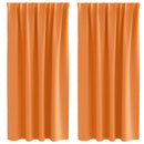 vidaXL Fekete Függöny Gyűrűkkel 2 pcs Narancssárga 175 x 140 cm