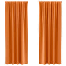 vidaXL Fekete Függöny Gyűrűkkel 2 pcs Élénk narancs 225 x 140 cm