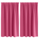 vidaXL Fekete Függöny Gyűrűkkel 2 pcs Élénk rózsaszín 140 x 140 cm