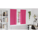 vidaXL Fekete Függöny Gyűrűkkel 2 pcs Élénk rózsaszín 175 x 140 cm