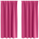 vidaXL Fekete Függöny Gyűrűkkel 2 pcs Élénk rózsaszín 175 x 140 cm
