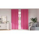 vidaXL Fekete Függöny Gyűrűkkel 2 pcs Élénk rózsaszín 225 x 140 cm