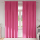 vidaXL Fekete Függöny Gyűrűkkel 2 pcs Élénk rózsaszín 225 x 140 cm