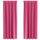 vidaXL Fekete Függöny Gyűrűkkel 2 pcs Élénk rózsaszín 225 x 140 cm