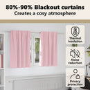 vidaXL Fekete Függöny Gyűrűkkel 2 pcs Babarózsaszín 140 x 140 cm