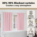 vidaXL Fekete Függöny Gyűrűkkel 2 pcs Babarózsaszín 175 x 140 cm