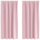vidaXL Fekete Függöny Gyűrűkkel 2 pcs Babarózsaszín 175 x 140 cm