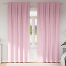vidaXL Fekete Függöny Gyűrűkkel 2 db Babarózsaszín 245 x 140 cm