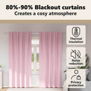 vidaXL Fekete Függöny Gyűrűkkel 2 pcs Babarózsaszín 245 x 140 cm