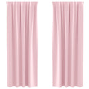 vidaXL Fekete Függöny Gyűrűkkel 2 pcs Babarózsaszín 260 x 140 cm