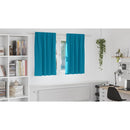 vidaXL Fekete Függöny Gyűrűkkel 2 db Türkiz 140 x 140 cm Poliészter
