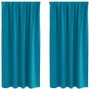 vidaXL Fekete Függöny Gyűrűkkel 2 pcs Türkiz 175 x 140 cm Poliészter