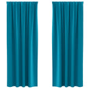 vidaXL Fekete Függöny Gyűrűkkel 2 pcs Türkiz 225 x 140 cm Poliészter
