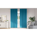 vidaXL Fekete Függöny Gyűrűkkel 2 db Türkiz 245 x 140 cm Poliészter