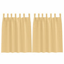 vidaXL Fekete Függöny Gyűrűkkel 2 pcs Bézs 140 x 140 cm Poliészter
