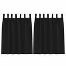 vidaXL Fekete Függöny Gyűrűkkel 2 pcs Fekete 140 x 140 cm Poliészter