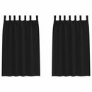 vidaXL Fekete Függöny Gyűrűkkel 2 pcs Fekete 175 x 140 cm Poliészter