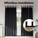 vidaXL Fekete Függöny Gyűrűkkel 2 pcs Fekete 225 x 140 cm Poliészter