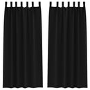vidaXL Fekete Függöny Gyűrűkkel 2 pcs Fekete 260 x 140 cm Poliészter