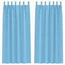 vidaXL Fekete Függöny Gyűrűkkel 2 pcs Világoskék 225 x 140 cm