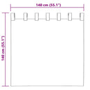 vidaXL Fekete Függöny Gyűrűkkel 2 pcs Antracit 140 x 140 cm Poliészter