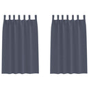 vidaXL Fekete Függöny Gyűrűkkel 2 pcs Antracit 175 x 140 cm Poliészter