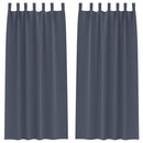 vidaXL Fekete Függöny Gyűrűkkel 2 pcs Antracit 245 x 140 cm Poliészter