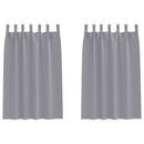 vidaXL Fekete Függöny Gyűrűkkel 2 pcs Világosszürke 175 x 140 cm