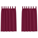 vidaXL Fekete Függöny Gyűrűkkel 2 pcs Bordó 175 x 140 cm Poliészter