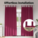 vidaXL Fekete Függöny Gyűrűkkel 2 pcs Bordó 260 x 140 cm Poliészter
