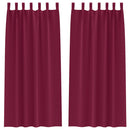 vidaXL Fekete Függöny Gyűrűkkel 2 pcs Bordó 260 x 140 cm Poliészter