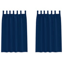 vidaXL Fekete Függöny Gyűrűkkel 2 pcs Sötét kék 175 x 140 cm