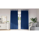 vidaXL Fekete Függöny Gyűrűkkel 2 pcs Sötét kék 245 x 140 cm