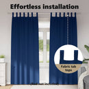 vidaXL Fekete Függöny Gyűrűkkel 2 pcs Sötét kék 260 x 140 cm