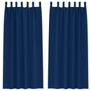vidaXL Fekete Függöny Gyűrűkkel 2 pcs Sötét kék 260 x 140 cm