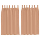 vidaXL Fekete Függöny Gyűrűkkel 2 pcs Világos Barna 175 x 140 cm