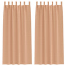 vidaXL Fekete Függöny Gyűrűkkel 2 pcs Világos Barna 260 x 140 cm