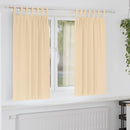 vidaXL Fekete Függöny Gyűrűkkel 2 pcs Krém 175 x 140 cm Poliészter