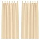 vidaXL Fekete Függöny Gyűrűkkel 2 pcs Krém 225 x 140 cm Poliészter
