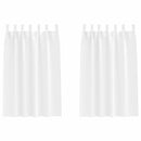 vidaXL Fekete Függöny Gyűrűkkel 2 pcs Tiszta Fehér 175 x 140 cm