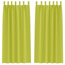vidaXL Fekete Függöny Gyűrűkkel 2 pcs Zöld 245 x 140 cm Poliészter