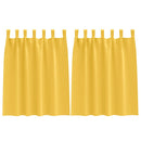vidaXL Fekete Függöny Gyűrűkkel 2 pcs Mustár sárga 140 x 140 cm